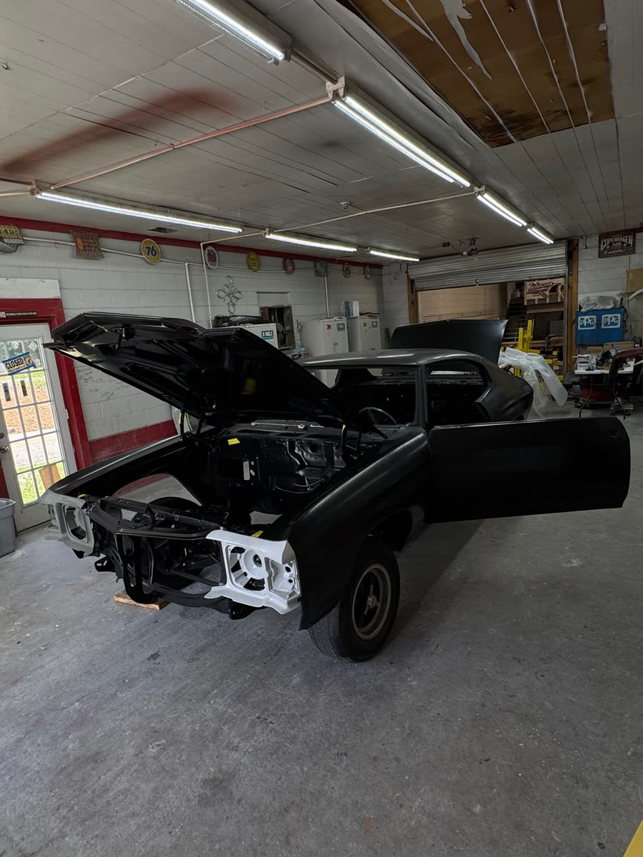 1972 Chevrolet Chevelle during paint restoration at State Collision