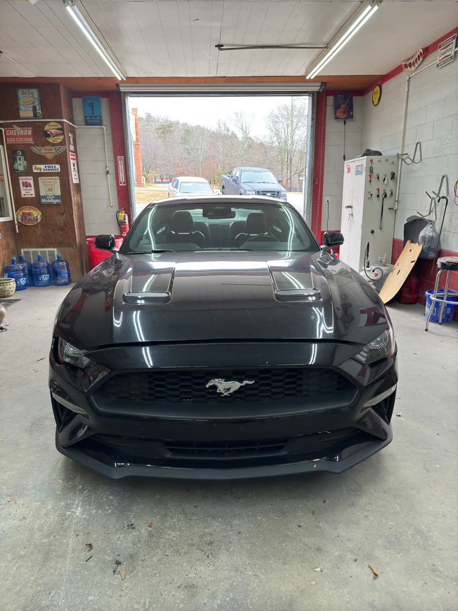 2023 Ford Mustang in the State Collision shop after bodywork